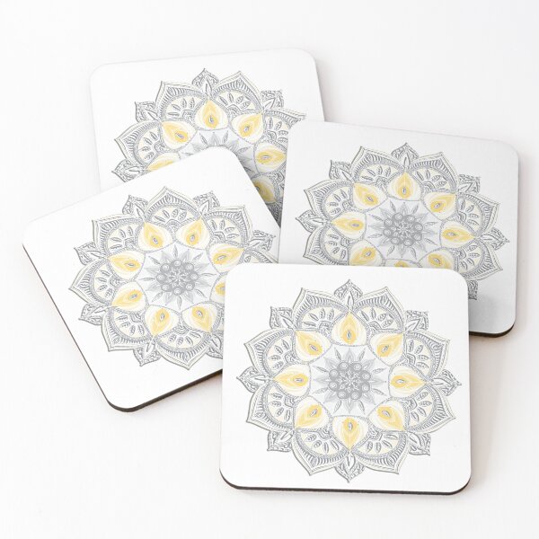 Item preview, Silver and Yellow Mandala designed and sold by squishyrainbow.