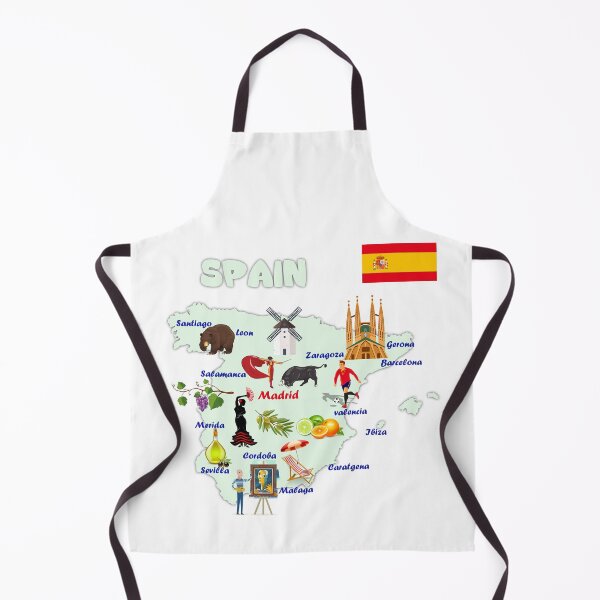 Item preview, Spain Map Tee Landmarks tourist attractions cities flag  designed and sold by mashmosh.