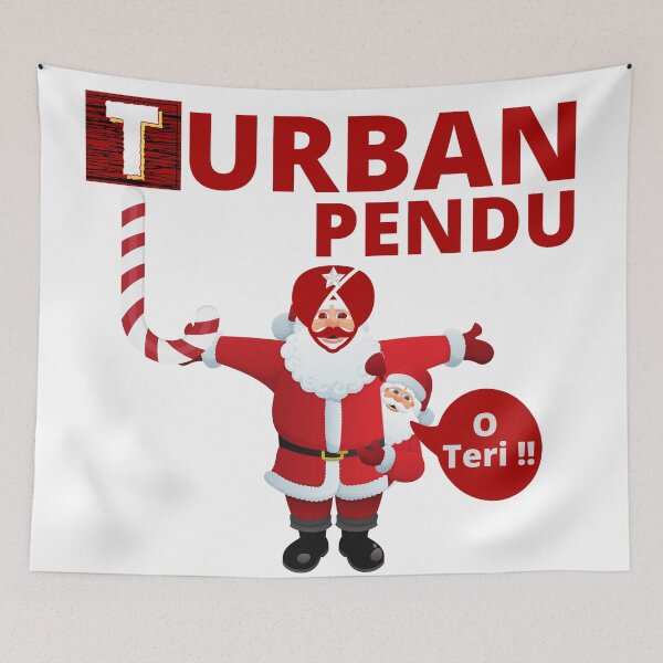 Item preview, Funny Punjabi Santa Cute Turban pendu Punjabi Christmas designed and sold by The Sober Art.