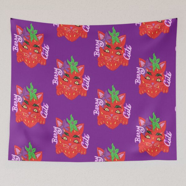 Item preview, Berry Cute Strawberry Cat designed and sold by rockerkittie56.