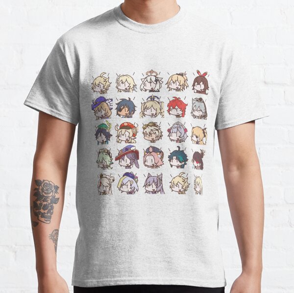 Genshin Impact Kawaii Chibi Nerdy Characters Classic T-Shirt