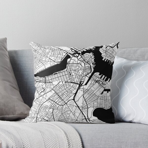 Aperçu de l'œuvre Carte de Boston - Noir inversé créée et vendue par CartoCreative.