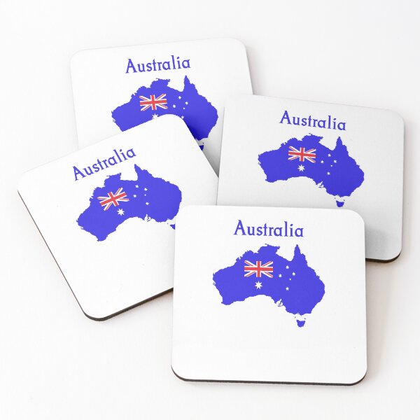 Item preview, Australia Map and Flag designed and sold by FunnyOfferings.