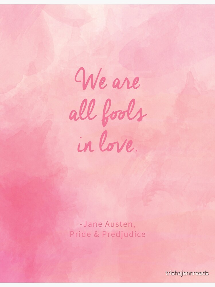 Thumbnail 3 of 3, Canvas Print, We are all fools in love. (Jane Austen quote) designed and sold by trishajennreads.