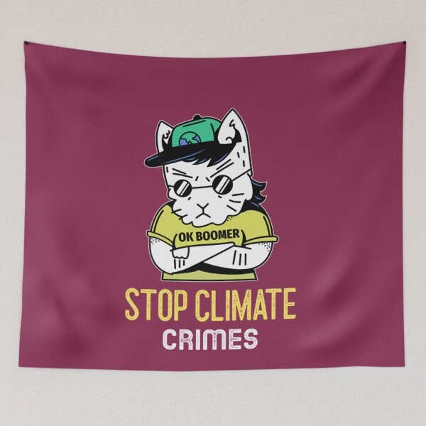 Aperçu de l'œuvre Crime STOP CRIME CLIMATIQUE créée et vendue par GetasJodans.