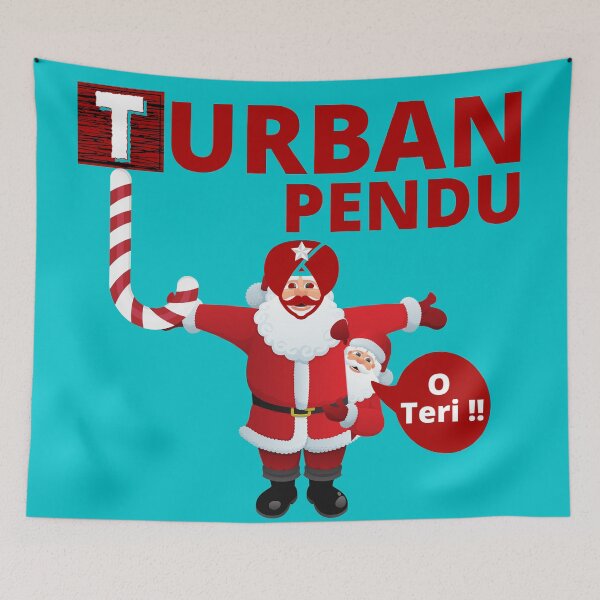 Item preview, Punjabi Santa Cute funny Turban pendu Punjabi Christmas designed and sold by The Sober Art.