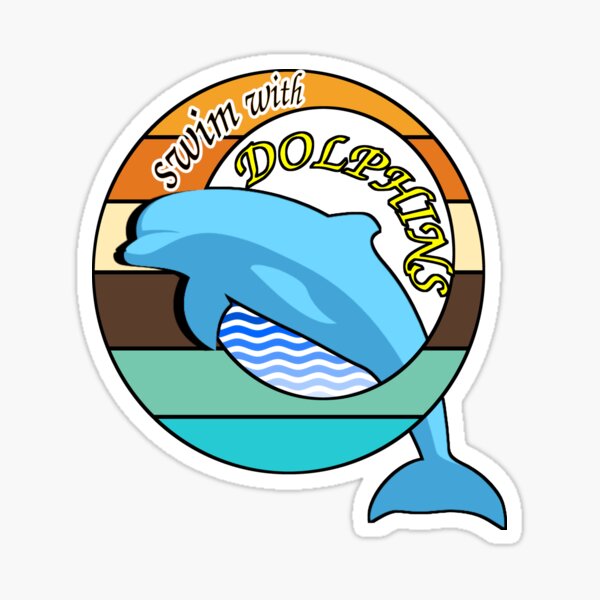 Dolphin Swims On Water Sticker Vector Clipart, Sticker Design With Cartoon Miami  Dolphins Isolated, Sticker PNG and Vector with Transparent Background for  Free Download