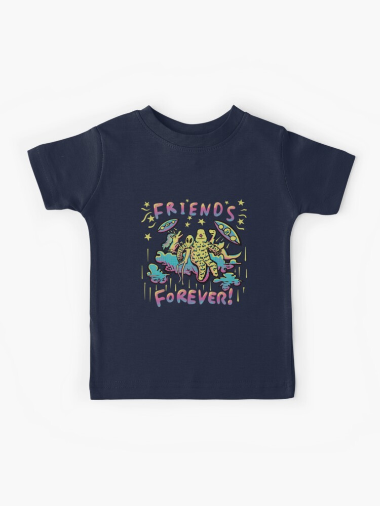 Friends Forever! Group of Misfits, Grey Alien, Bigfoot, Unicorn, Nessie,  UFOs Kids T-Shirt