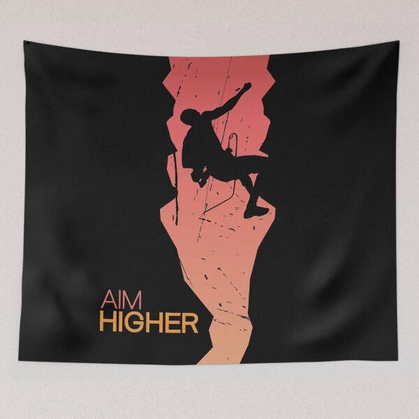 Item preview, Aim Higher | Rock Climbing Motivation designed and sold by SLAG-Creative.