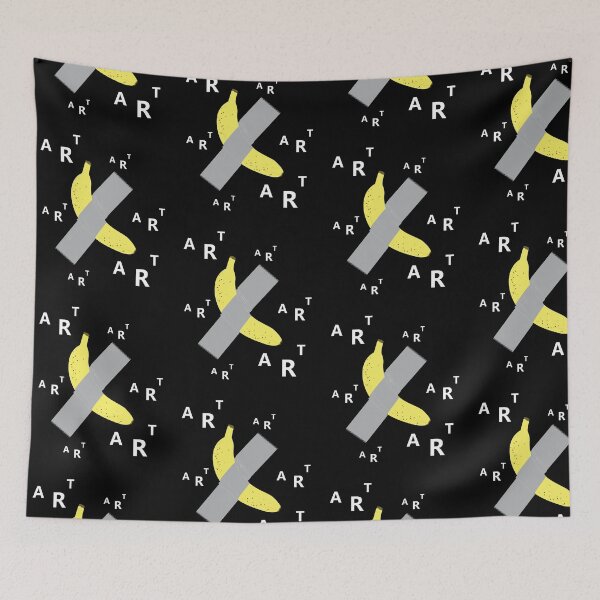 Item preview, Artsy taped Banana (whithe text black background) designed and sold by ibyrd-7.