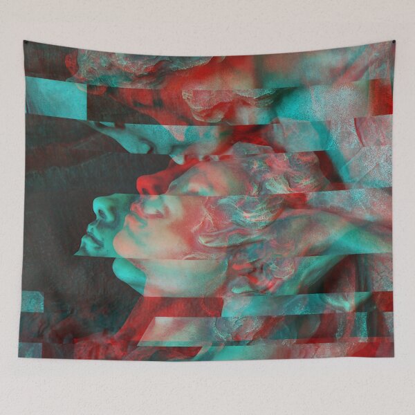 Item preview, Statue Kissing Forehead | Glitch Red & Blue designed and sold by ukoko.