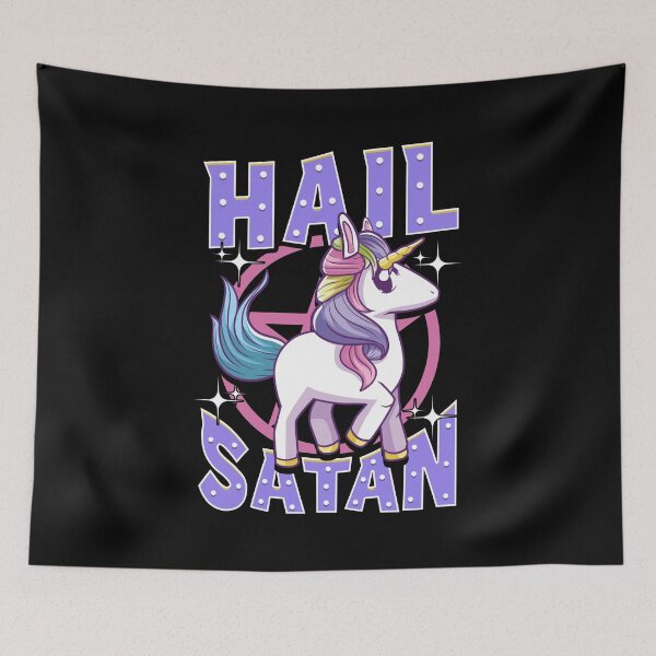 Item preview, Cute & Funny Hail Satan Unicorn Satanic Metal Pun designed and sold by perfectpresents.