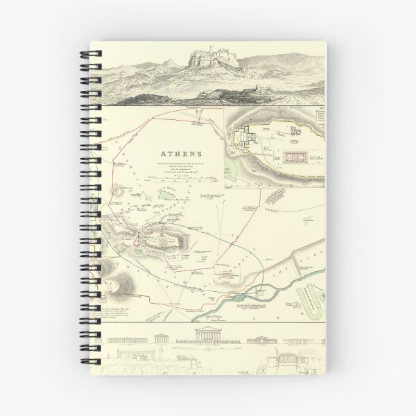 Item preview, Vintage Tourist Map of Athens (circa 1850) designed and sold by Vintage-TM.