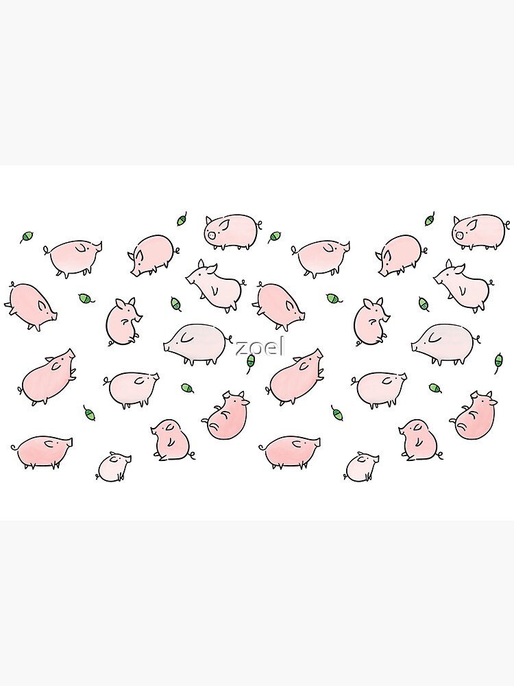Pink Pigs with Green Acorns by zoel