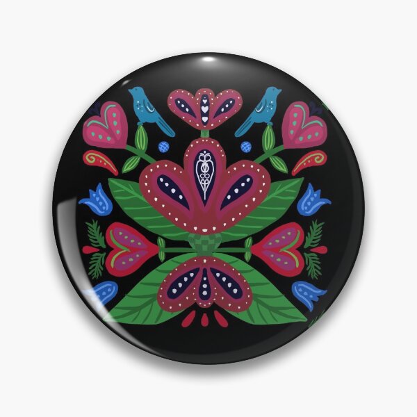 Artikelvorschau, Folkart Blume und Vögel entworfen und verkauft von ESpencerArts.
