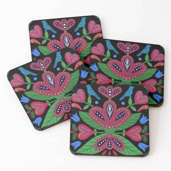 Item preview, Folkart Flower and Birds designed and sold by ESpencerArts.