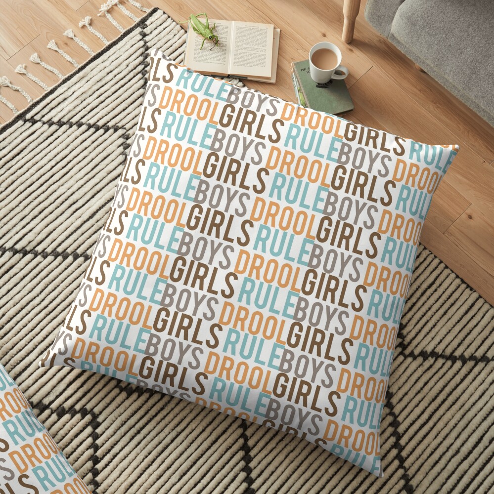 Girls Rule & Boys Drool Floor Pillow