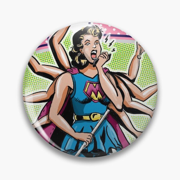 Item preview, Super Mama, Retro vintage hand draw superhero Kali goddess for wife, mom designed and sold by shockin.