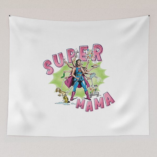 Item preview, Super Mama, Retro vintage hand draw superhero Kali goddess for wife, mom designed and sold by shockin.