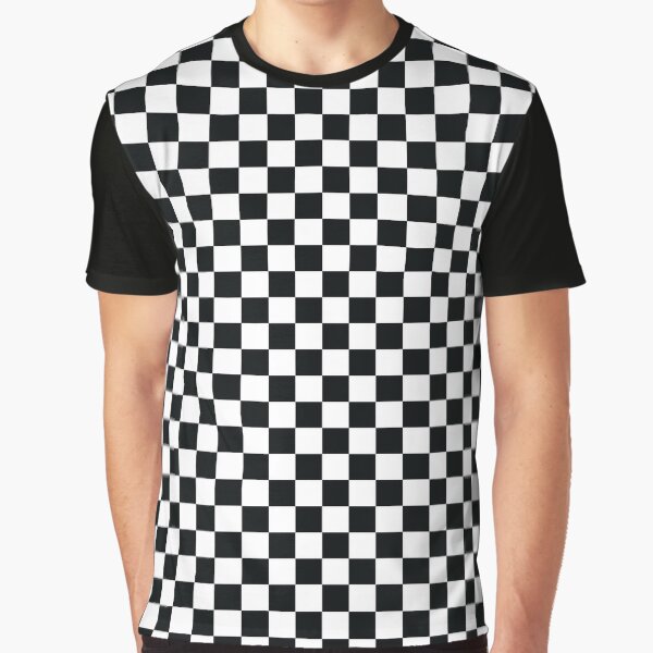 Checkered Chequered Flag , black and white Graphic T-Shirt