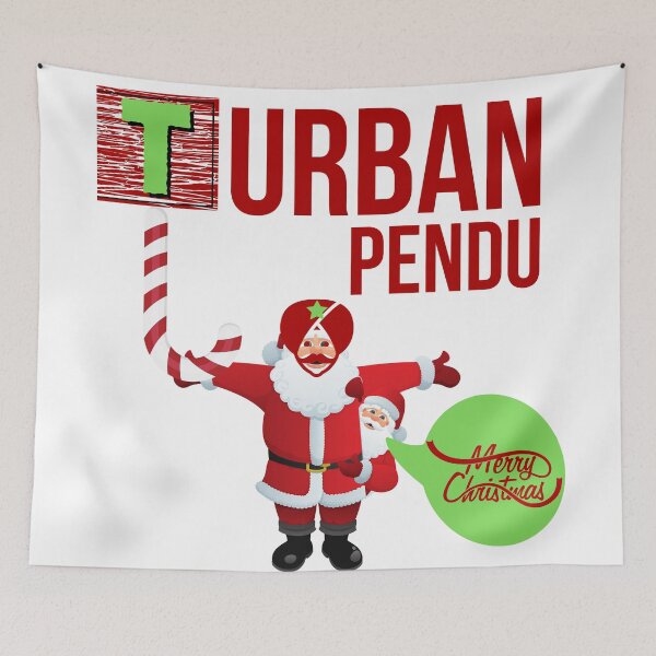 Item preview, Punjabi Christmas Santa Funny desi puns Turban pendu designed and sold by The Sober Art.