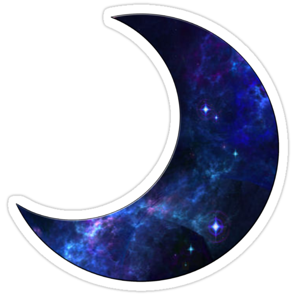 "Galaxy Crescent Moon" Stickers by rileyr21 | Redbubble