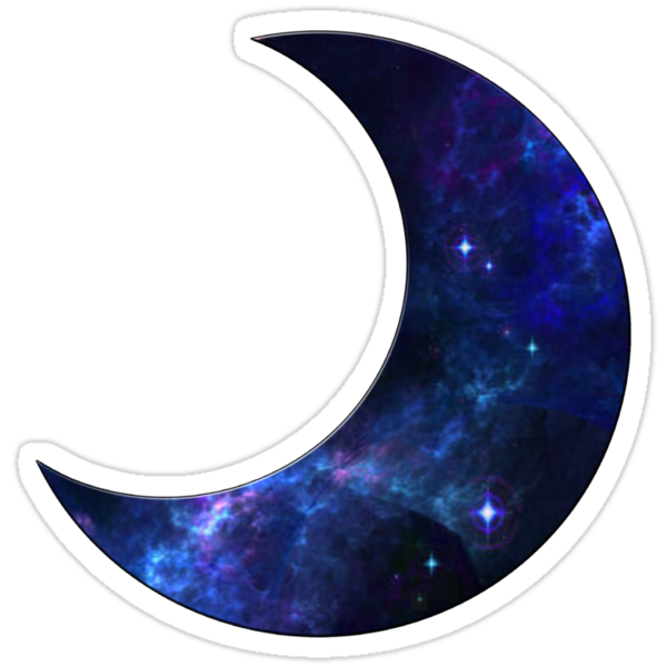 "Galaxy Crescent Moon" Stickers By Rileyr21 | Redbubble