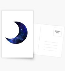 Galaxy Crescent Moon Postcards