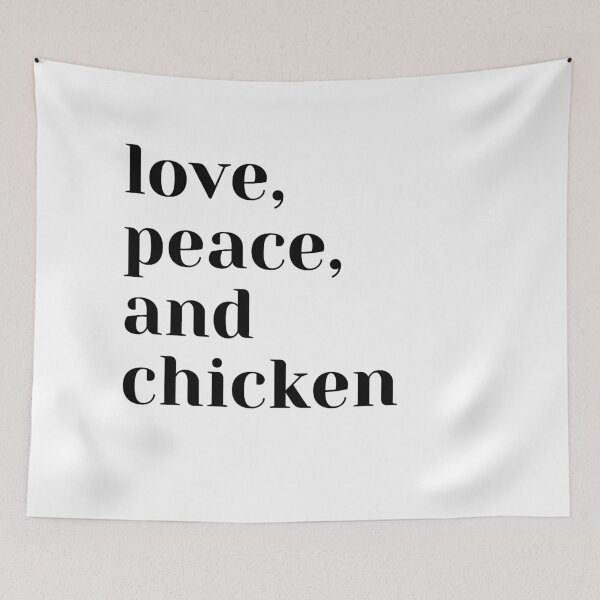 Item preview, love, peace, and chicken designed and sold by theaussiedream.