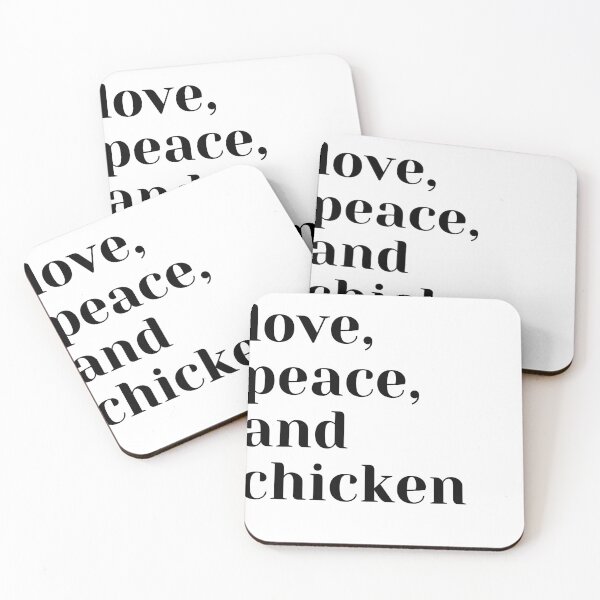 Item preview, love, peace, and chicken designed and sold by theaussiedream.