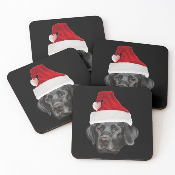 Item preview,  Black labrador retriever Santa hat designed and sold by DarkArtStudio.