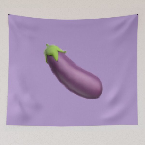 Aperçu de l'œuvre Meme Emoji Aubergine Drôle Censuré Pixellé créée et vendue par everything4eva.