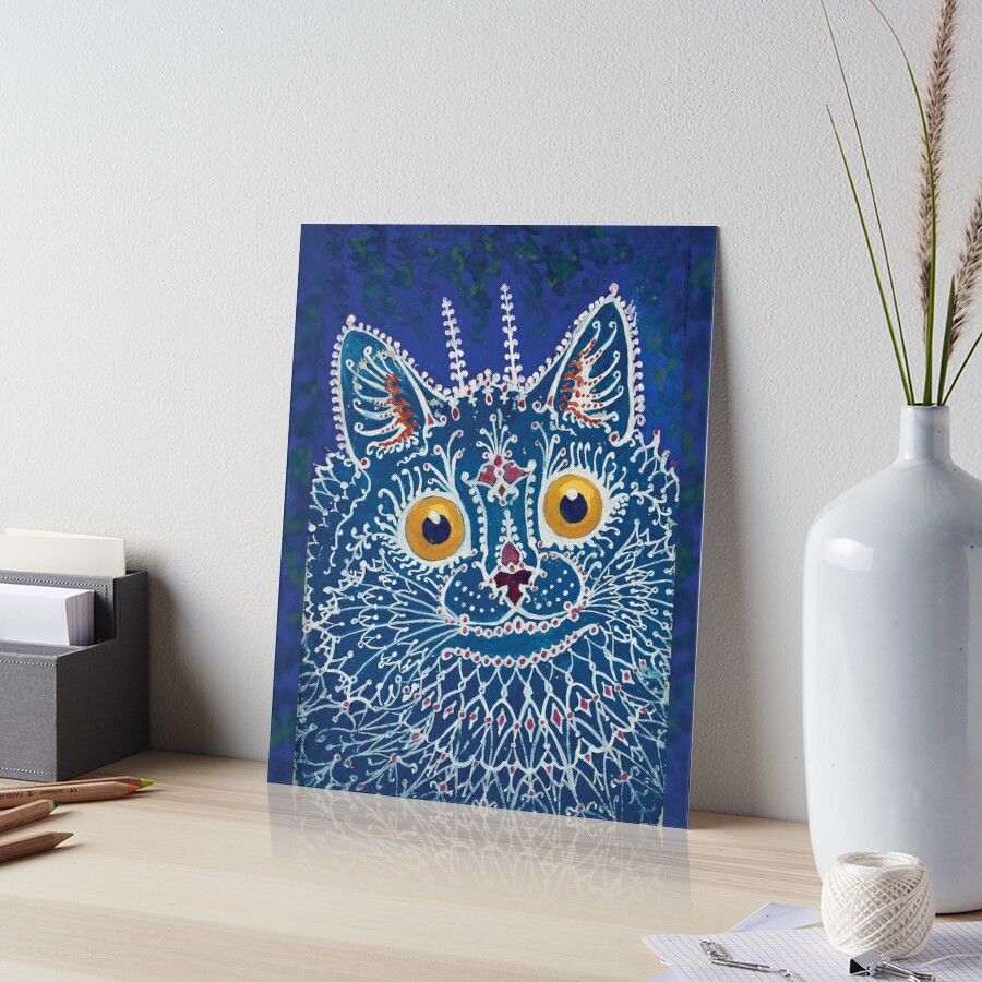 Printable Gothic style Cat by Louis Wain - weird, psychedelic, mad art