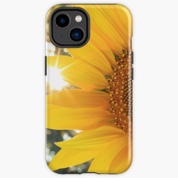 Sunflower with sunburst shining through at sunset iPhone Tough Case