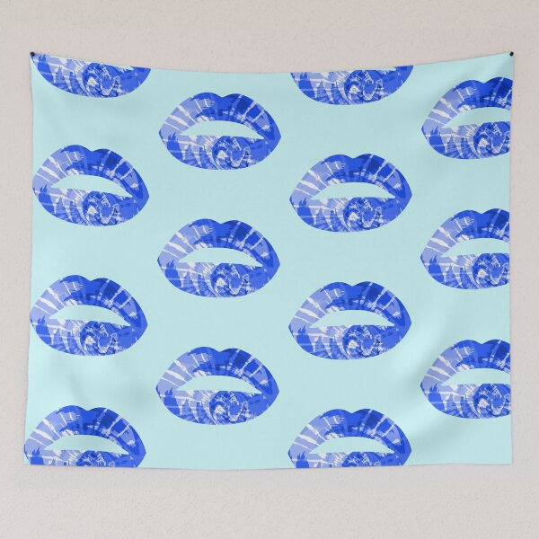 Item preview, Tie Dye Lips Blue Colorful Art designed and sold by MisPuHoney.