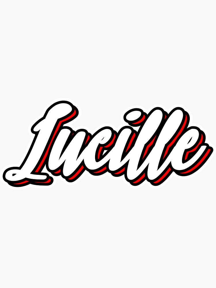 "Lucille first name hand lettering design" Sticker by sulies Redbubble