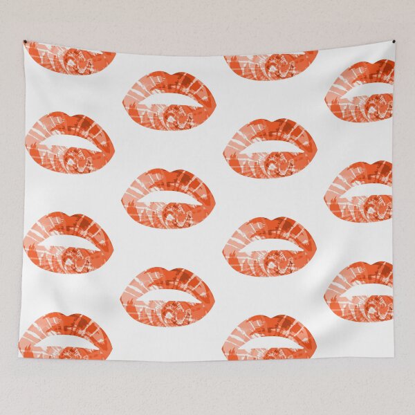 Item preview, Tie Dye Lips Kiss Orange Colorful Art designed and sold by MisPuHoney.