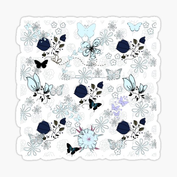 Item preview, butterflies and flowers in luminance designed and sold by crissenshop.
