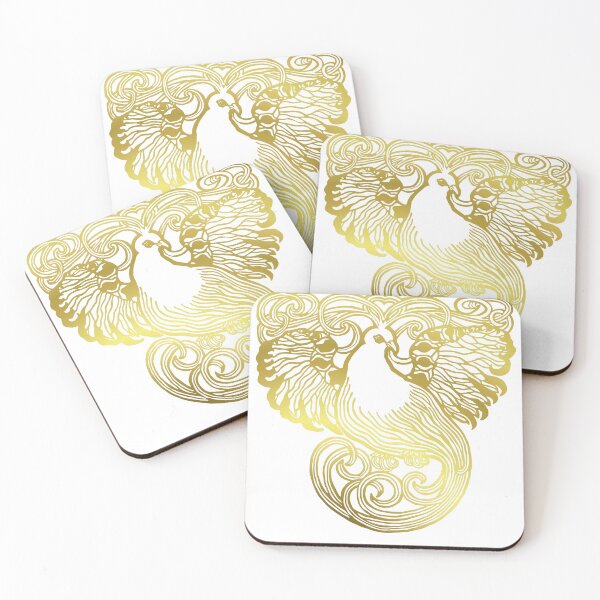 Item preview, Abstract Magic Fantastic Gold Gradient Color Phoenix Bird designed and sold by Vintage-TM.