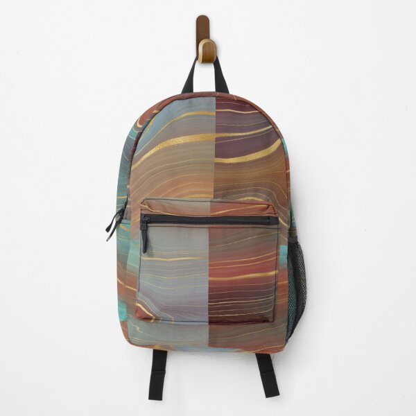 Item preview, Strata in blue, green, orange, red, and gold designed and sold by AnnieHochmann.
