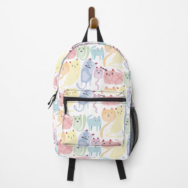 Item preview, Cats - Cute Pastel Rainbow Slightly Wrong Cartoon Animal Pattern designed and sold by TheRainbowRoom.