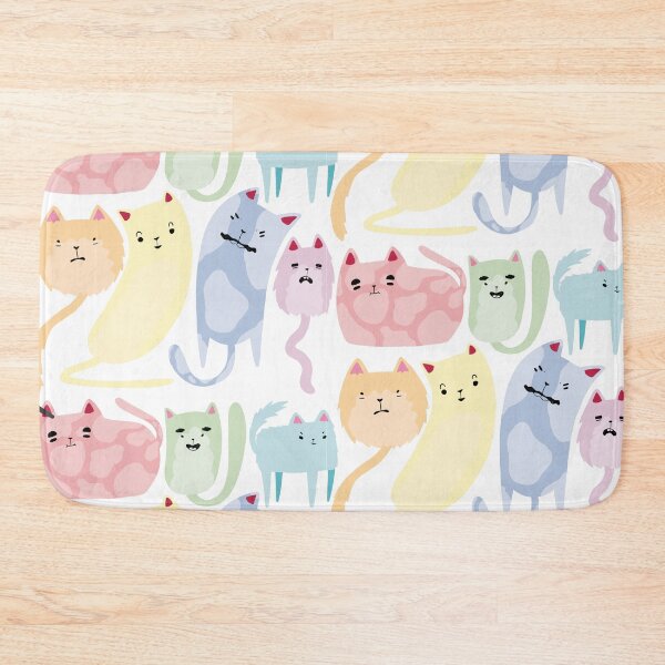 Item preview, Cats - Cute Pastel Rainbow Slightly Wrong Cartoon Animal Pattern designed and sold by TheRainbowRoom.