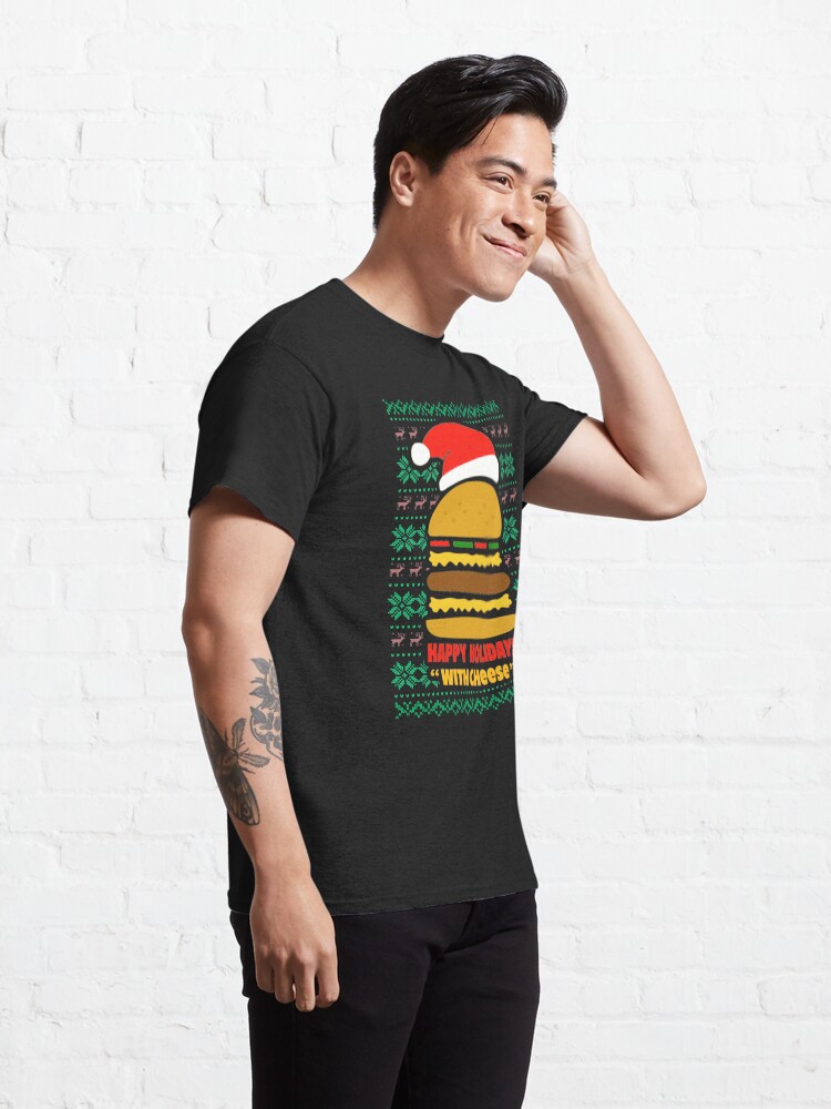 happy holidays with cheese t shirt samuel jackson