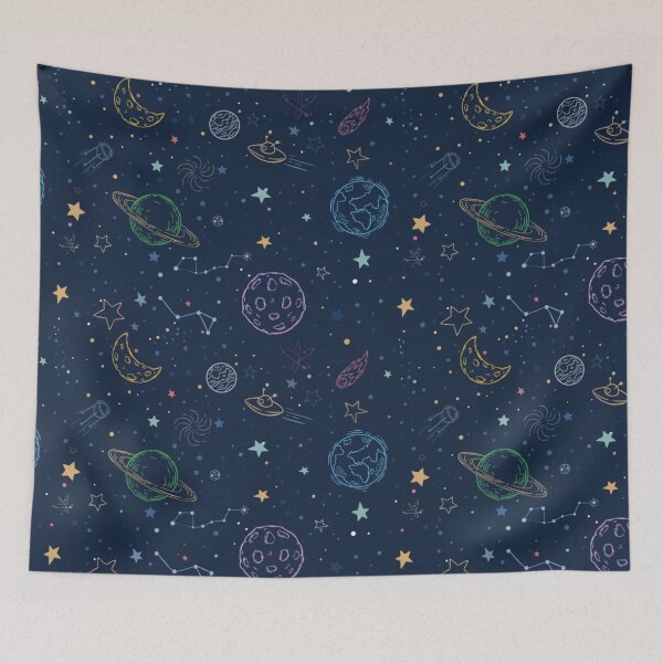 Item preview, Space Moons and Stars Modern Seamless Print Pattern designed and sold by CustomAssist.