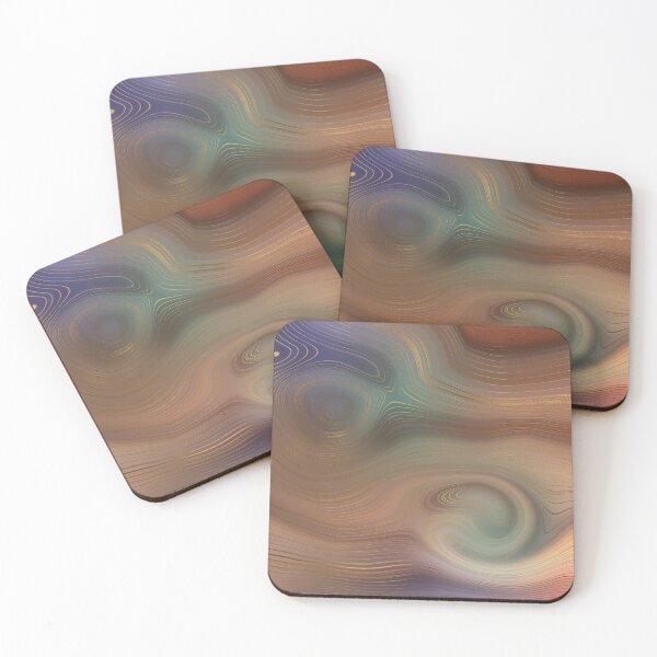 Item preview, Strata in blue, green, orange, red, and gold designed and sold by AnnieHochmann.