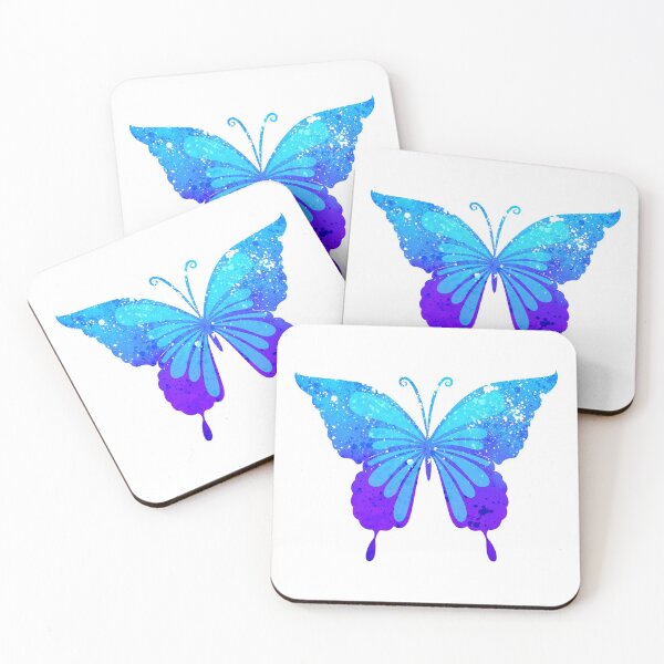 Item preview, Blue Watercolor Butterfly Splash Colorful Illustration designed and sold by MisPuHoney.