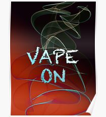 Póster Florescent Red Black Smoke Vape On