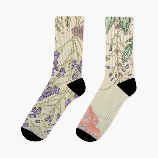 Item preview, Goldfish and Wisteria Japanese Woodcut with a Twist designed and sold by e-ipolani.