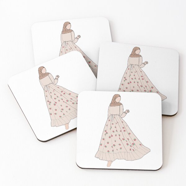 Item preview, Chica con hijab y vestido estampado con fresas designed and sold by The Hijabi Artist.