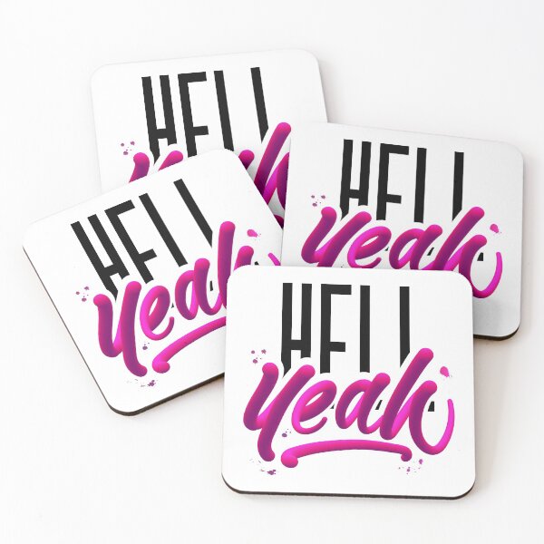 Item preview, "Hell yeah" text creative art designed and sold by AznavourByKarin.